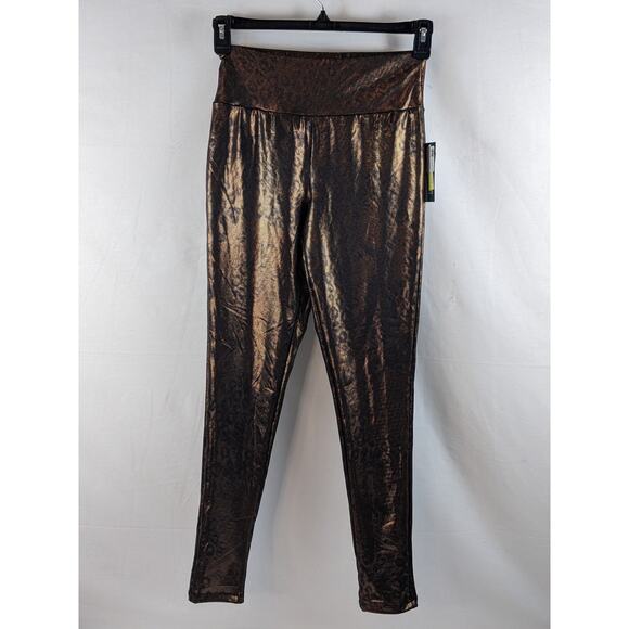 Wild Fable Leggings Metallic Gold Animal Print M High Waisted Wide Waistband New - Picture 5 of 11